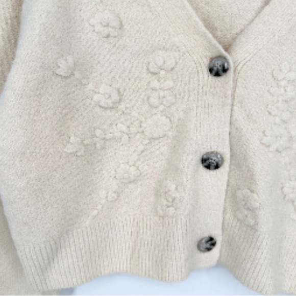 Cream V neck Cardigan - Picture 3 of 8
